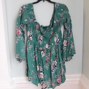 TORRID turquoise floral blouse, 2x